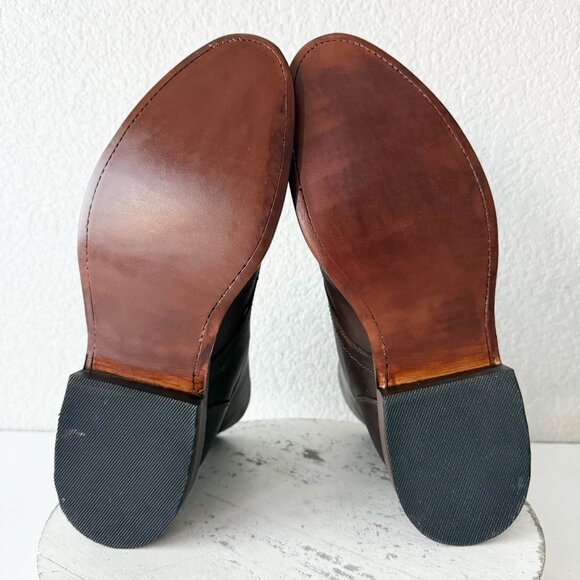 NEW Lane Mens Brown Ankle Boots Size 9.5 Lace-up Casual Genuine Leather Sole - Picture 9 of 12